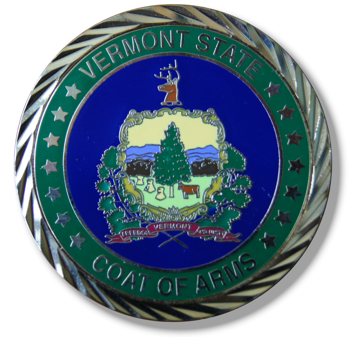 challenge coin crest side – Friends of the Vermont State House